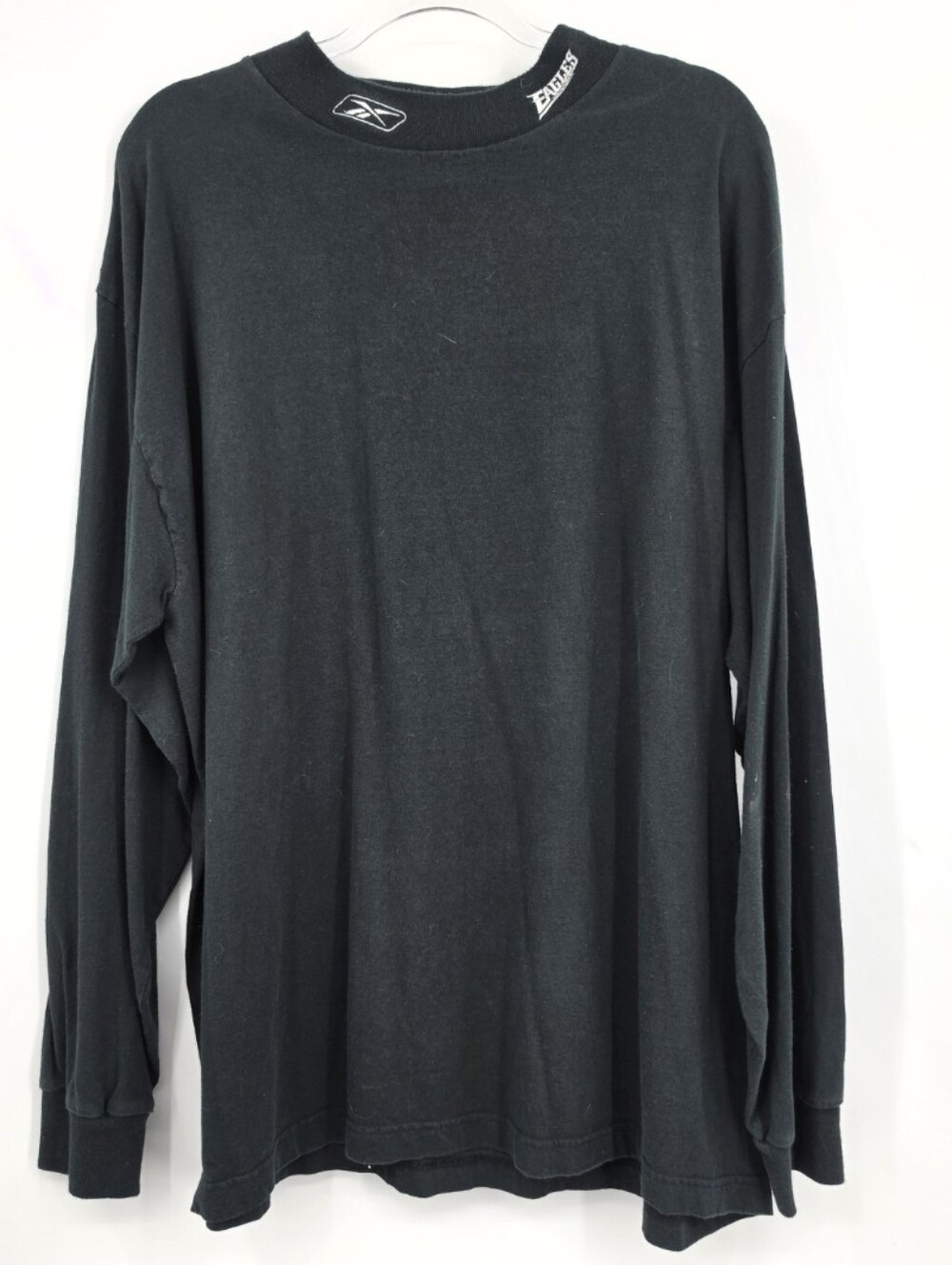 Reebok Philadelphia Eagles Long Sleeve Mock Neck T-shirt XL Black Embroidered